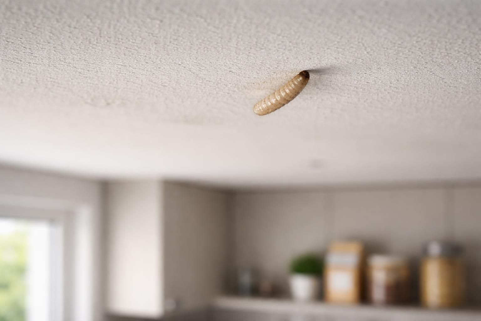 apprenez à reconnaître les larves de mites alimentaires au plafond de votre cuisine grâce à nos conseils pratiques et protégez vos aliments efficacement.