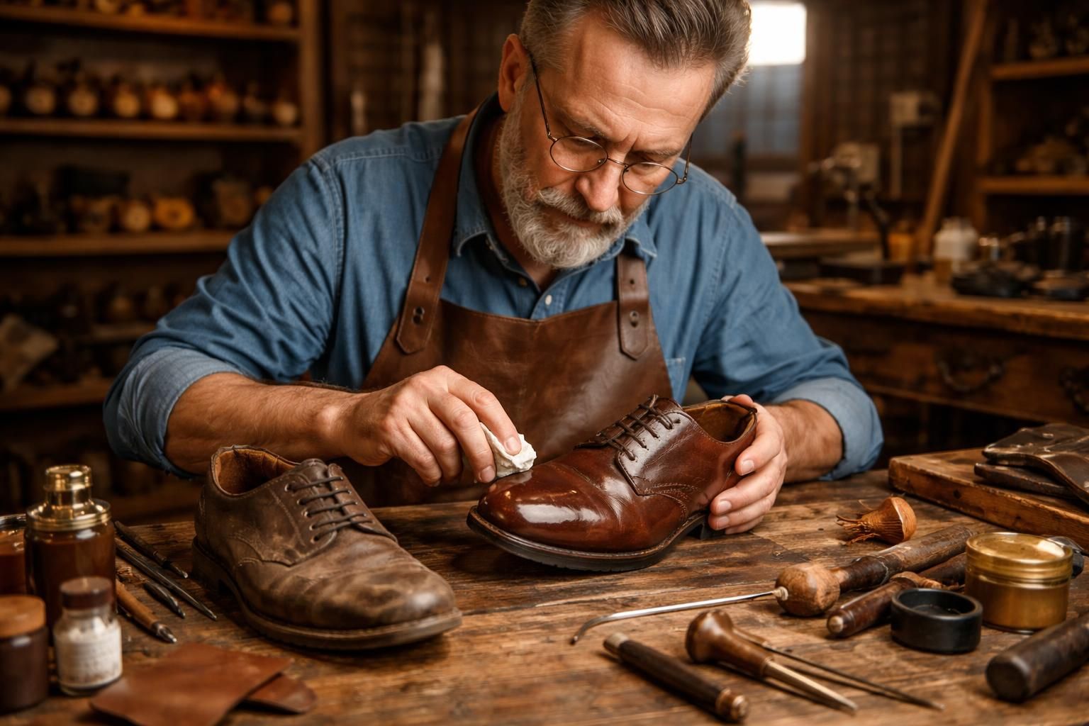 découvrez nos services de cordonnerie et de rénovation de chaussures pour redonner vie à vos souliers préférés en leur offrant un aspect neuf et une longue durée de vie.