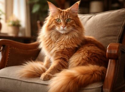 découvrez le chat maine coon roux adulte, un compagnon loyal et affectueux qui apportera chaleur et douceur à votre foyer.