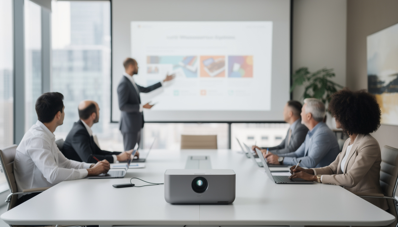 découvrez les avantages du vidéoprojecteur bureautique wi-fi pour des présentations professionnelles fluides, sans câbles et de haute qualité, favorisant la collaboration et l'efficacité.