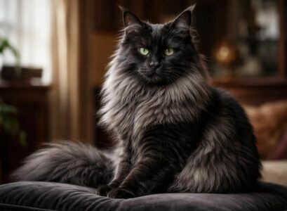 découvrez le maine coon black smoke, un chat majestueux et élégant, parfait pour les passionnés de félins en quête d'un compagnon doux et impressionnant.