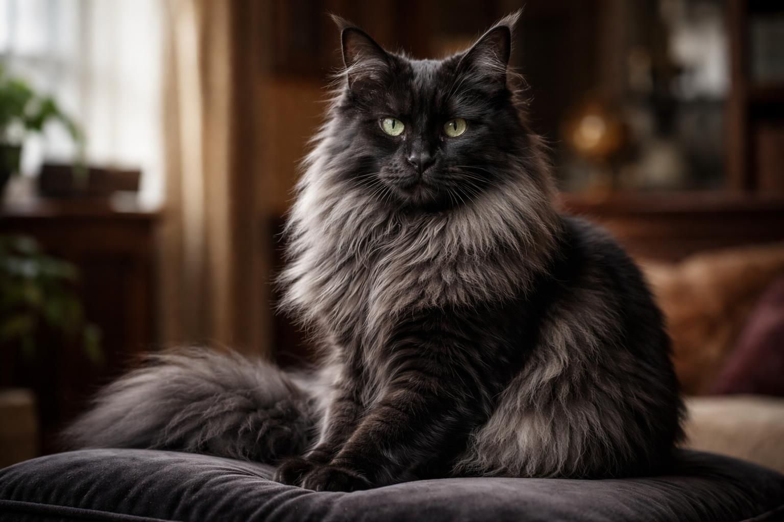 découvrez le maine coon black smoke, un chat majestueux et élégant, parfait pour les passionnés de félins en quête d'un compagnon doux et impressionnant.