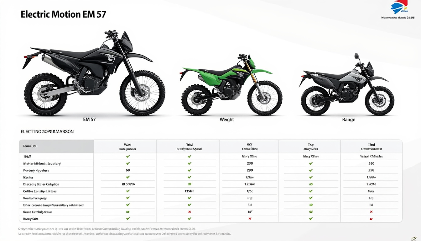 découvrez le prix des motos trial électriques em 57 et tout ce qui est inclus lors de l'achat : équipements, accessoires et caractéristiques détaillées pour faire le meilleur choix.