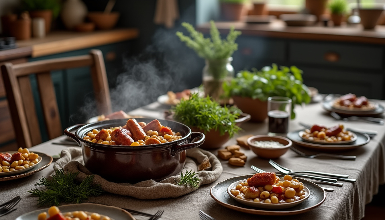 découvrez la recette authentique du cassoulet proposée par carnet de julie et partagez ce plat convivial et savoureux avec vos amis lors d’un repas gourmand.