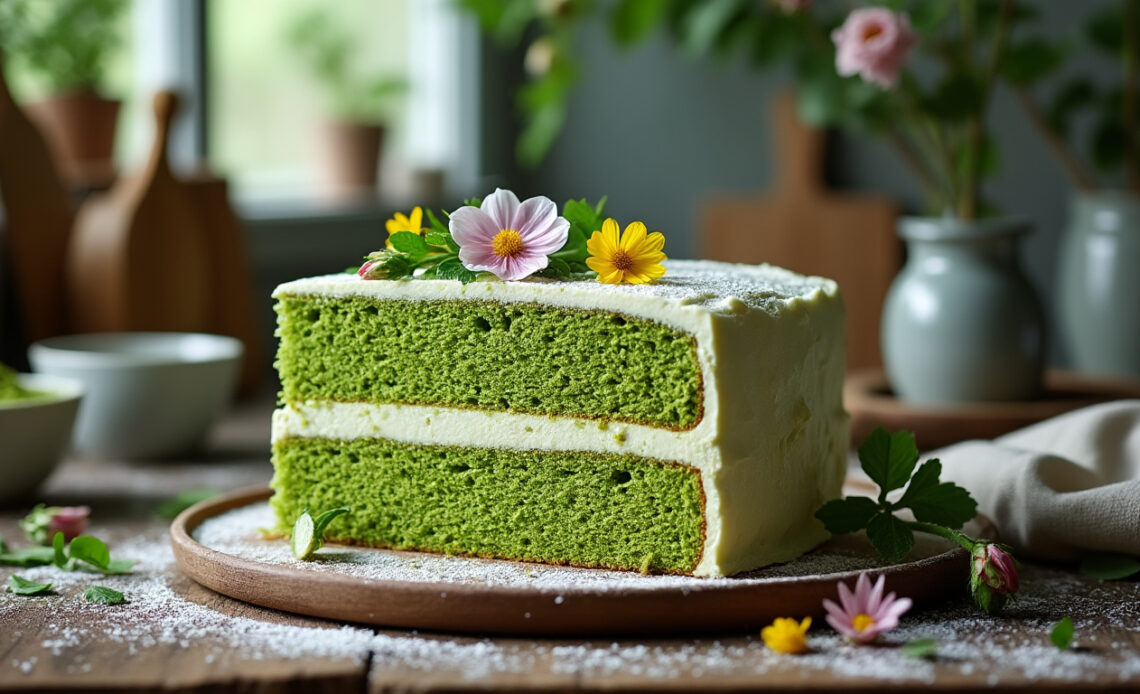 découvrez une recette facile de sponge cake au matcha, moelleux et savoureux, idéale pour surprendre et régaler vos invités lors de vos desserts ou goûters raffinés.