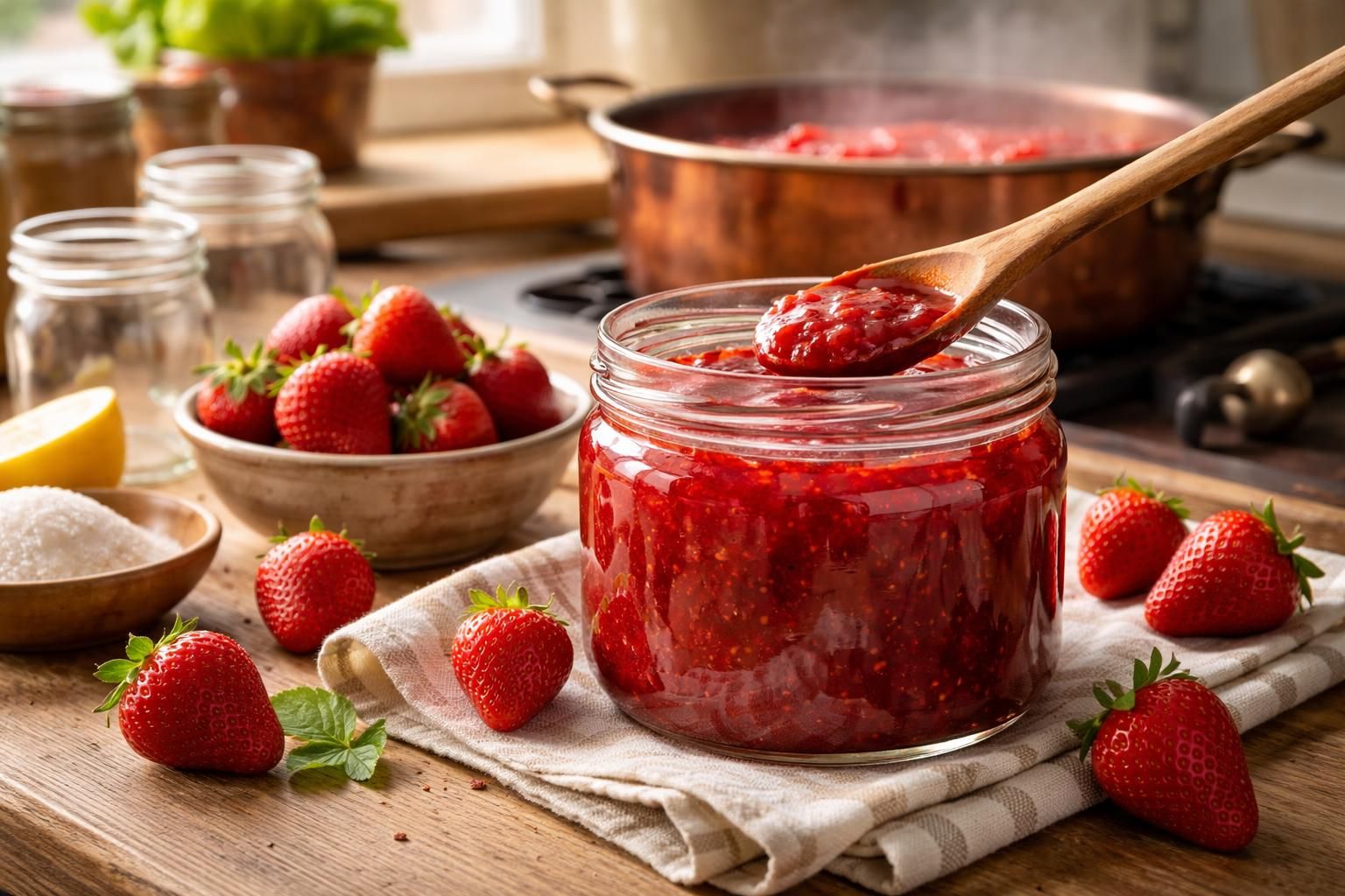 découvrez les secrets de nos grands-mères pour préparer de délicieuses confitures de fraises maison en seulement 6 minutes, simples et savoureuses.