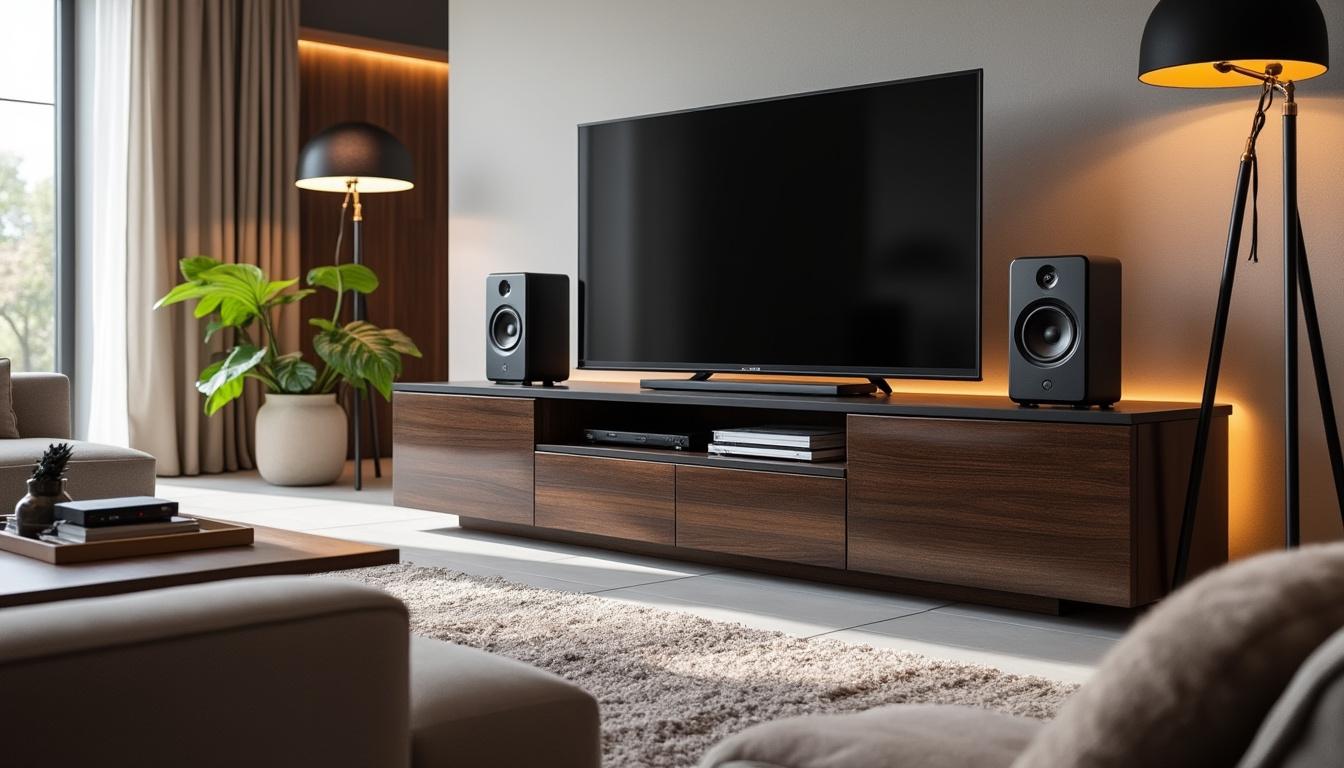 découvrez notre sélection de meubles tv avec enceinte intégrée chez leclerc : pratique, élégant et idéal pour sublimer votre salon tout en profitant d’un son de qualité.