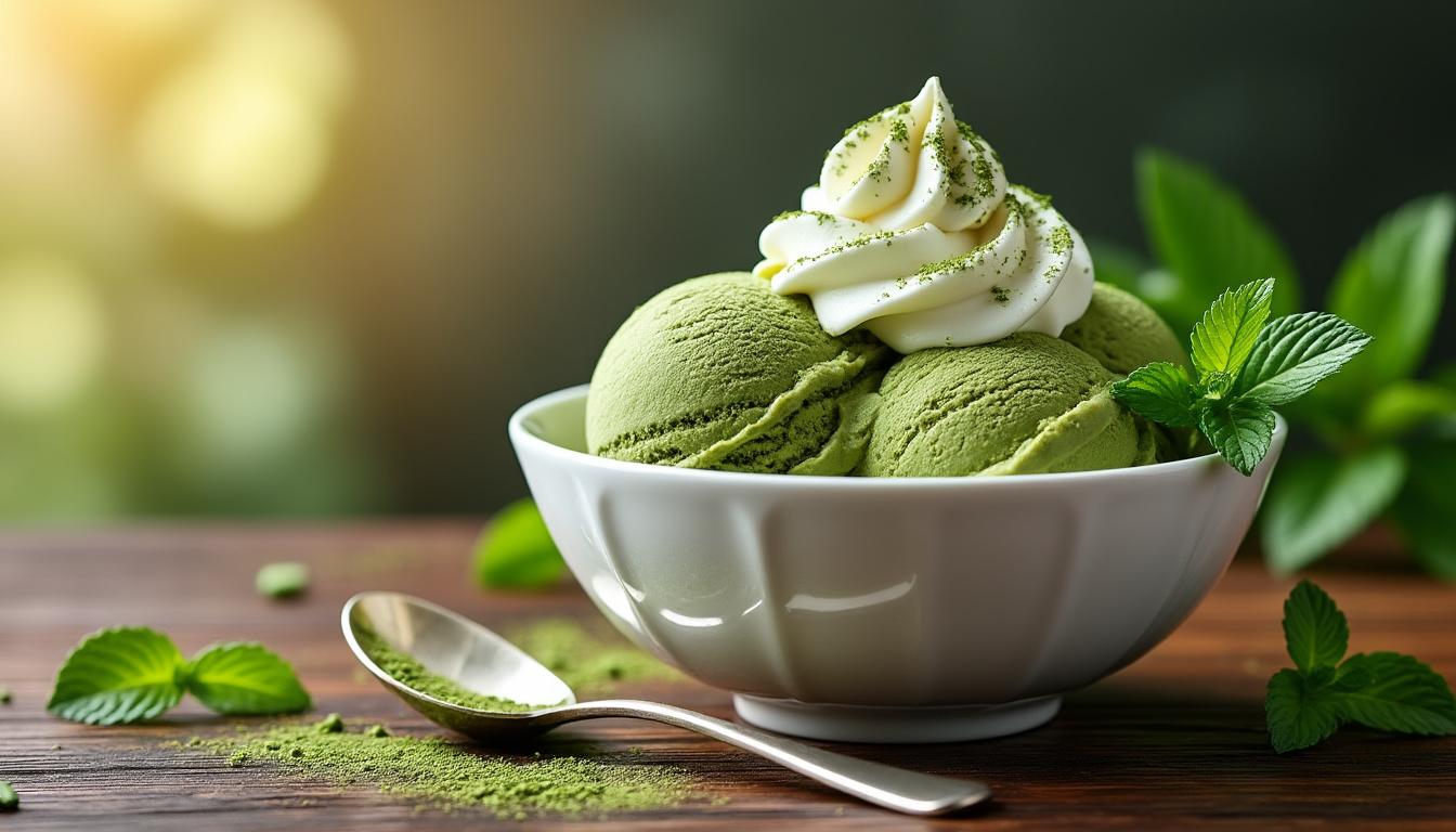 découvrez comment préparer facilement une glace au thé matcha sans sorbetière. une recette rafraîchissante, onctueuse et pleine de saveurs qui ravira tous les amateurs de desserts maison !