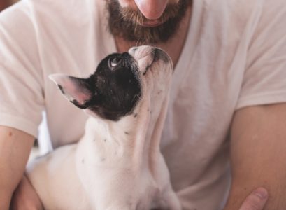 homme avec chien