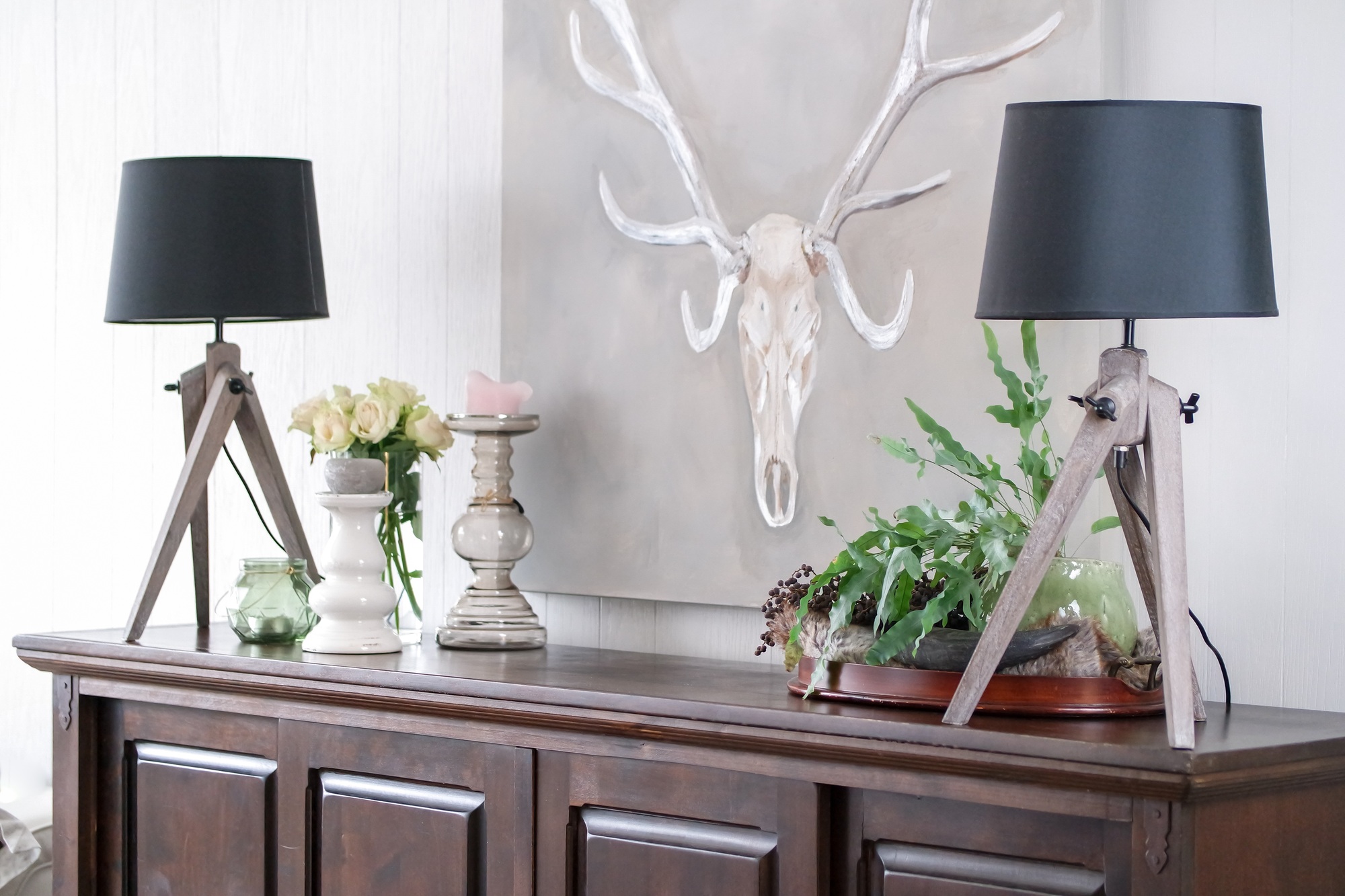 Living room furniture and decorations.