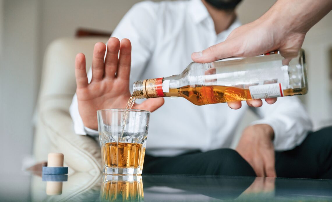 Man is rejected alcohol. No more drinking