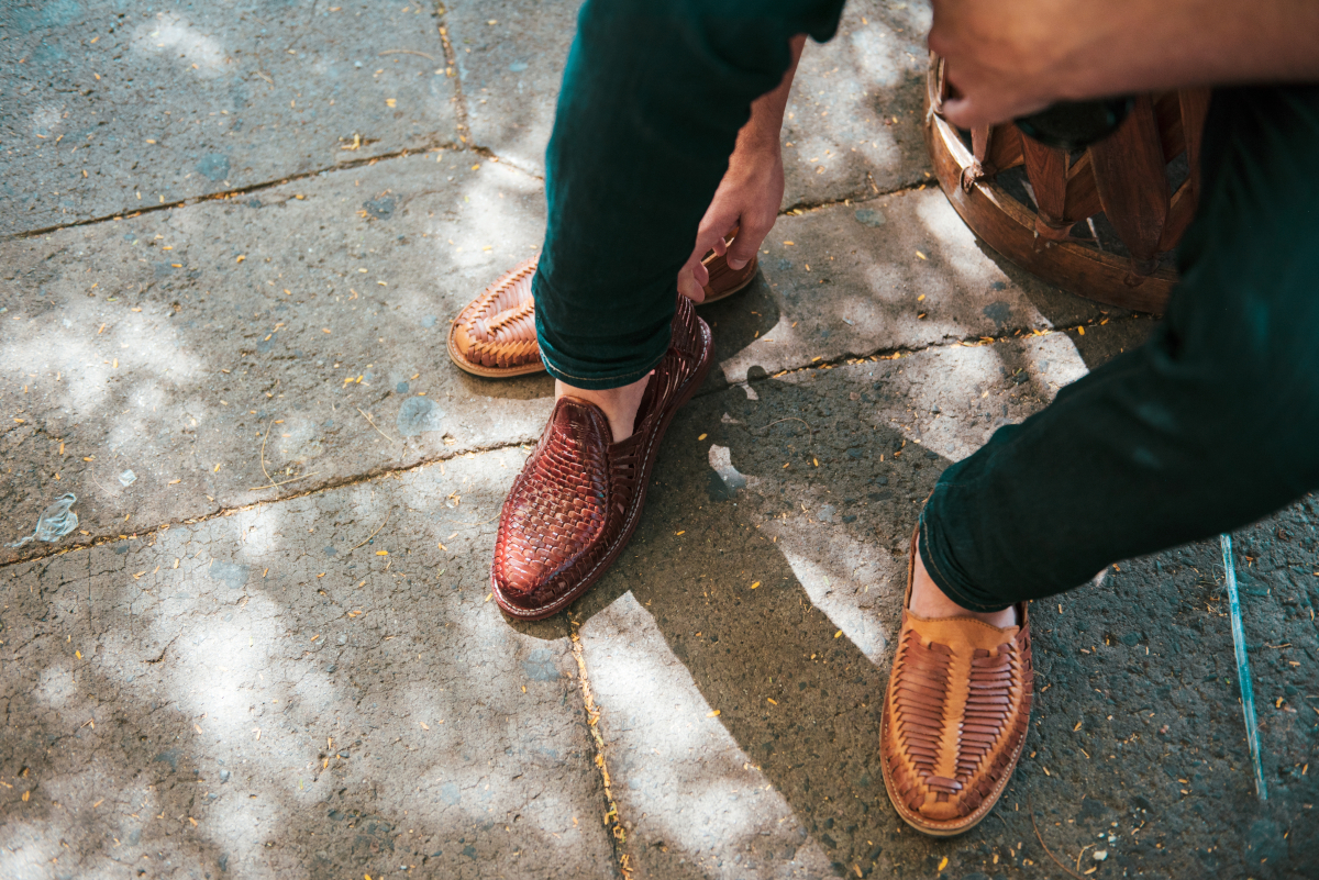 mocassins en cuir