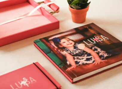 red book on white table